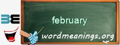 WordMeaning blackboard for february